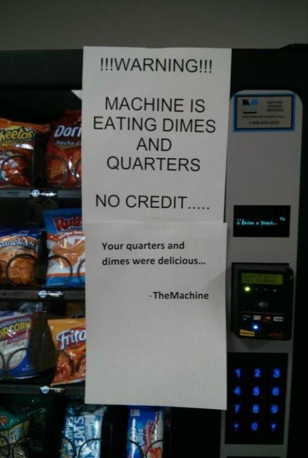 26 vending machines causing havoc