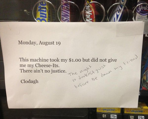 26 vending machines causing havoc