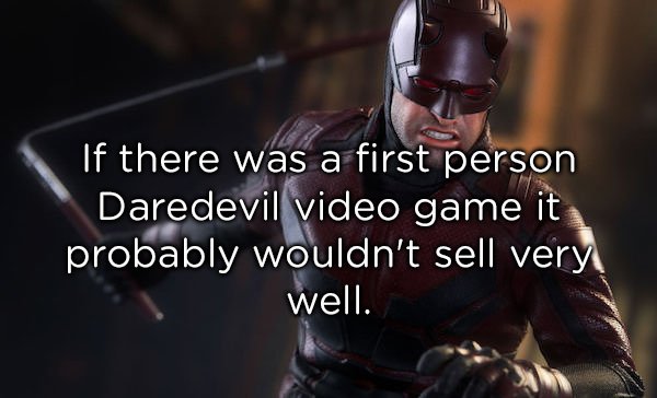 spiderman leak - 'If there was a first person Daredevil video game it probably wouldn't sell very well.
