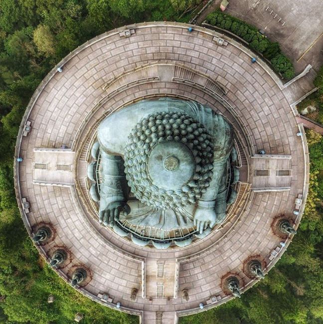 Big Buddha, top view in Hong Kong