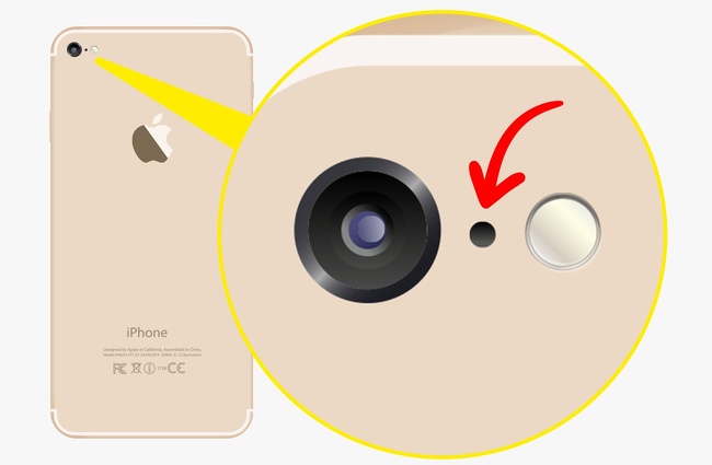 The hole between the camera and the flash on the iPhone. It’s a microphone to record sound while you use the rear camera to make videos.