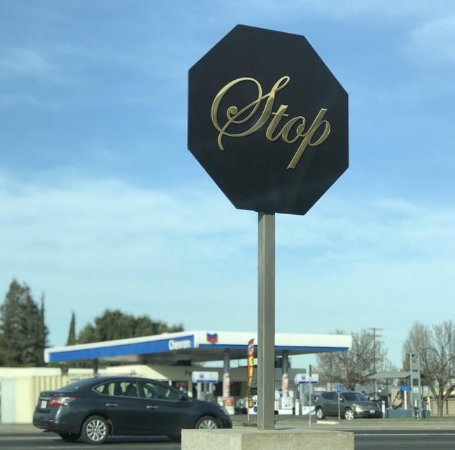 This fancy stop sign