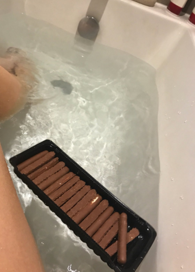 Turns out a box with chocolates doesn’t sink in water.