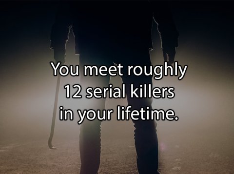 photo caption - You meet roughly 12 serial killers in your lifetime.