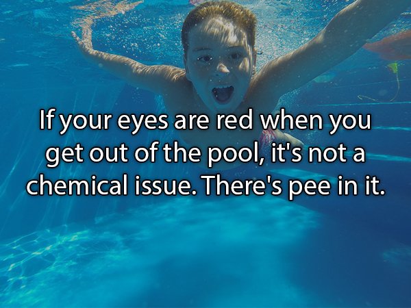 If your eyes are red when you get out of the pool, it's not a chemical issue. There's pee in it.