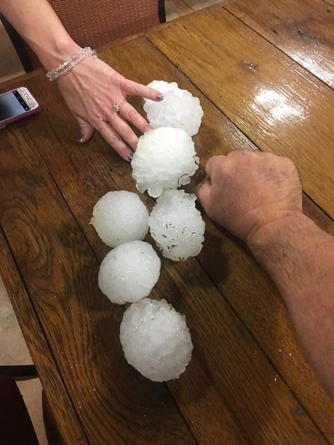 Gigantic sized hail in Alabama.