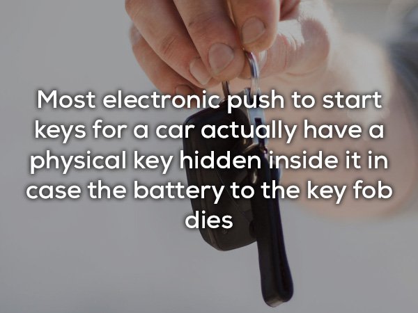 sistema bethesda 2001 - Most electronic push to start keys for a car actually have a physical key hidden inside it in case the battery to the key fob dies