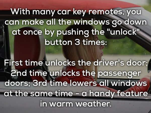 akb48 team k - With many car key remotes, you can make all the windows go down at once by pushing the "unlock" button 3 times First time unlocks the driver's door; _ 2nd time unlocks the passenger doors; 3rd time lowers all windows at the same time a hand