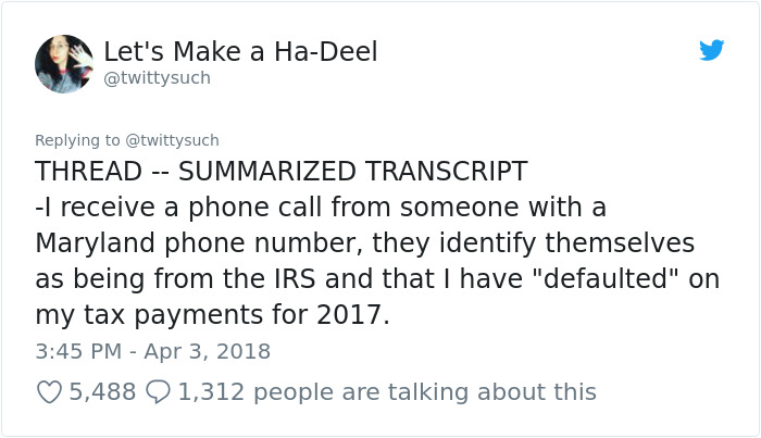 'IRS' Scammer Thought This Woman Was Going To Be An Easy Target, But Didn't Realize She Knows Tax Laws