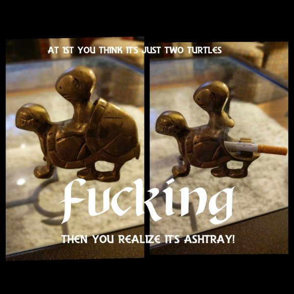 sculpture - At 1ST You Think It'S Just Two Turtles fucking Then You Realize It'S Ashtray!