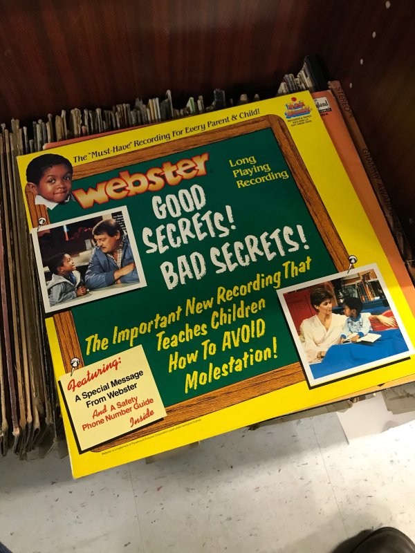 poster - The "MustHave Recording For Every Parent & Child! Long Playing Recording webster Cray Awards Good Playing Secrets! Bad Secrets! The Important New Recording That Teaches Children How To Avoid Molestation! Featuring A Special Message From Webster A