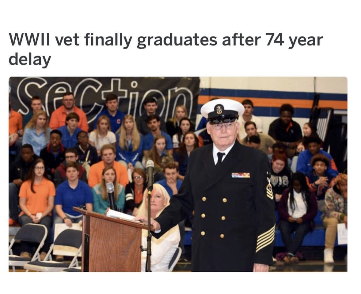 presentation - Wwii vet finally graduates after 74 year delay