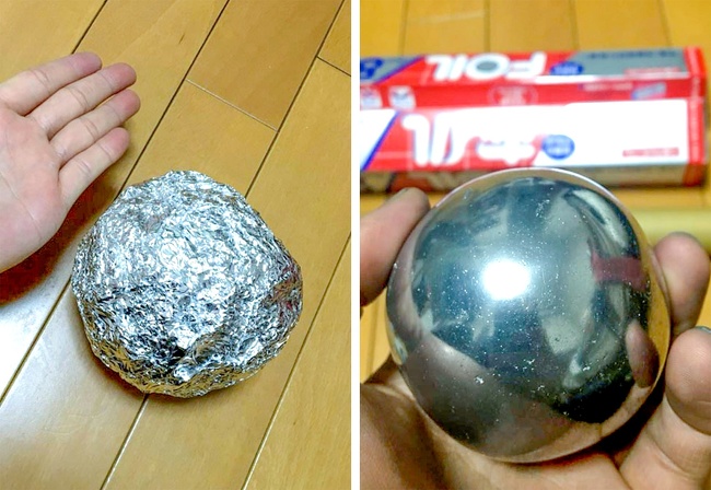 A current Japanese trend is polishing tin foil balls to perfection.