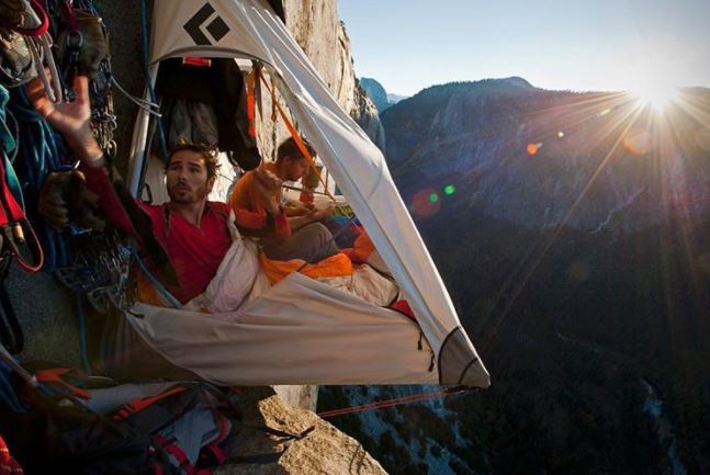 Mountain climbers resting on El Capitan.