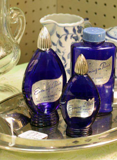 Nostalgic pic of vintage Evening in Paris perfume bottles