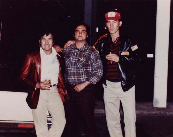 Stunt coordinator Jonathan Pendragon with John Belushi and Hunter S. Thompson. From JP: "I was stunt coordinator on Continental Divide, credited under the name I used as a stunt man, 'Jonathan Yarbrough.' This picture was taken on location in Colorado, and later we went to Hunter’s house and blew up beer bottles with a Thompson submachine gun — not an experience you tend to forget!"