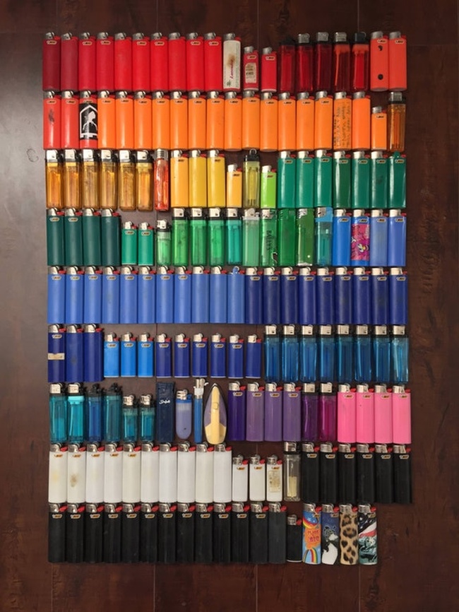 “My collection of empty lighters.”