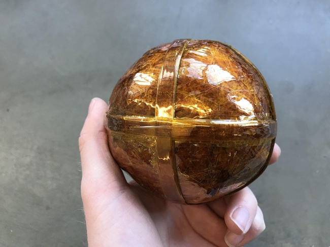 “I gathered all unnecessary sticky tape and rolled it up into a ball. Here’s what it looks like.”