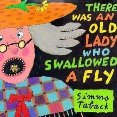 material - There Was An Old Lady Who W Swallowed A Fly Simms Taback