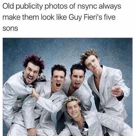 nsync guy fieri - Old publicity photos of nsync always make them look Guy Fieri's five sons