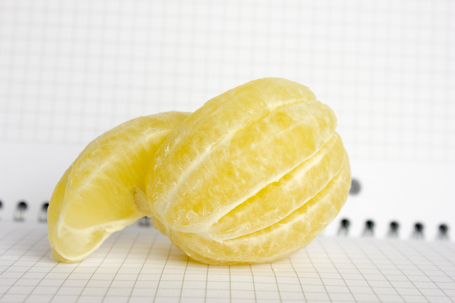 A peeled lemon