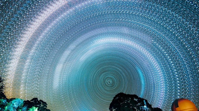 The Milky Way shot with long exposure is reminiscent of fractal geometry.