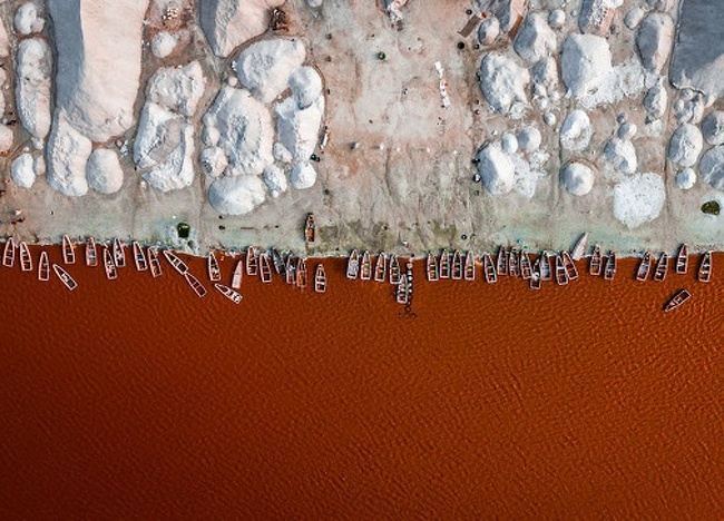 Retba lake in Senegal