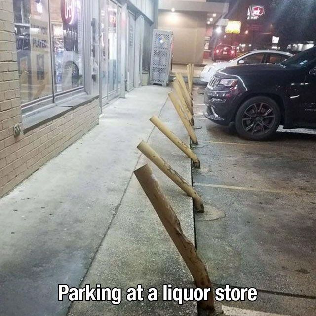 parking in front of liquor store - Parking at a liquor store