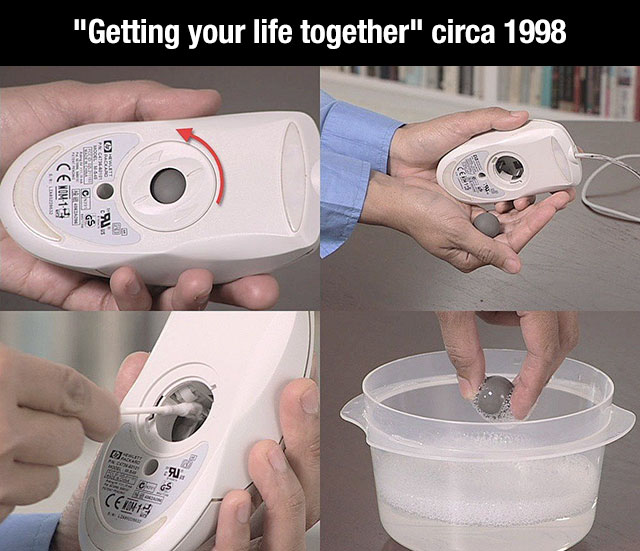 cleaning a mouse - "Getting your life together" circa 1998 Cenom O 20 5