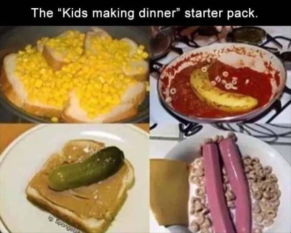 dish - The "Kids making dinner" starter pack.