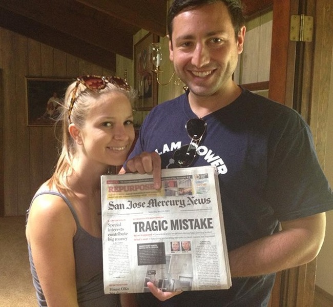 “My sister just got married and she asked me to save her a newspaper from her wedding day.”