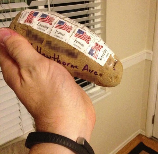 “My brother mailed me a potato again.”