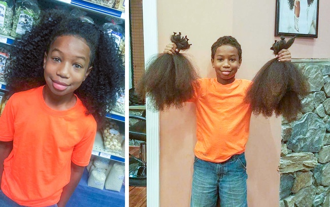 “My nephew grew his hair out for two years to donate to kids with cancer.”