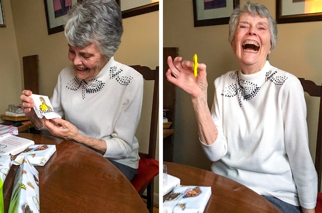 “My grandma got a fidget spinner for her 85th birthday and look at how happy she is.”