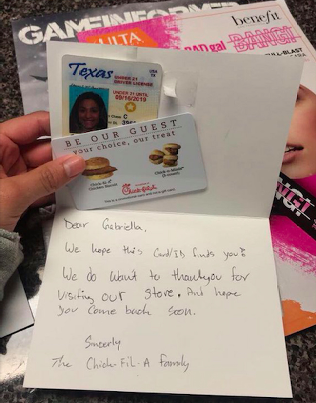 “I lost my ID card maybe a week or 3 weeks ago and I had no idea where I put it, so I just went to get a new one and today I got this in the mail.”