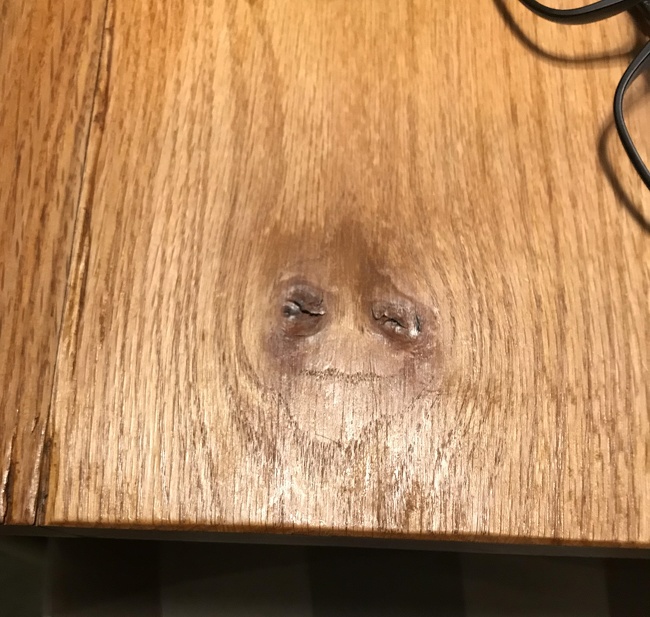 “There is an image of Groot living in my wooden table.”