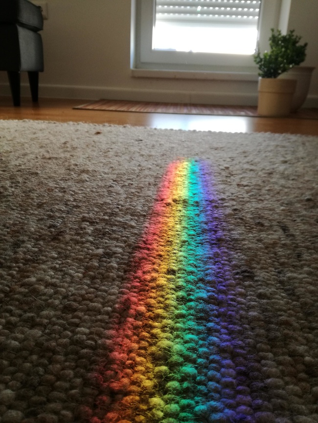 “The shades cast a rainbow on my carpet.”