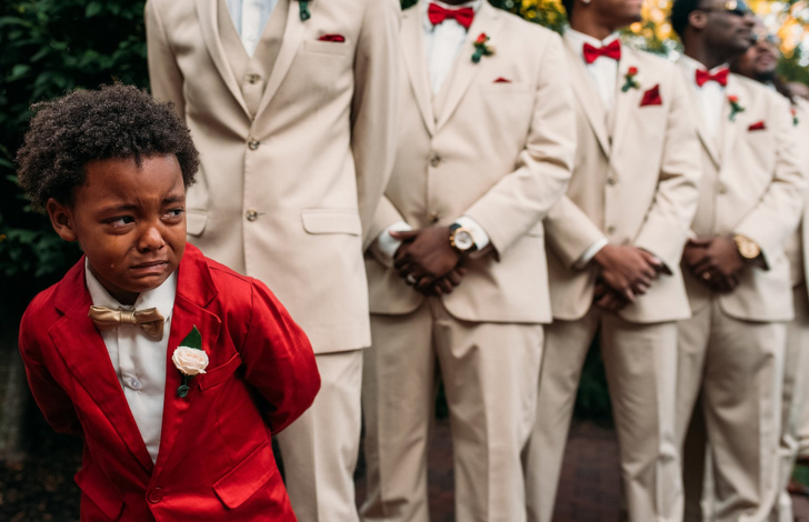 “Young man moved to tears at the sight of his mother walking down the aisle to marry his father.”