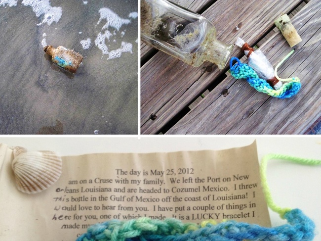 A message in a bottle in Galveston, Texas