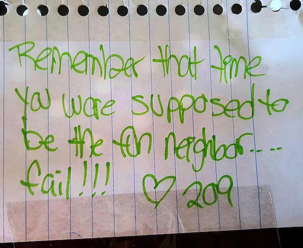 handwriting - Remember that time You were supposed to be the fon neighbor.... I fail!!! 209