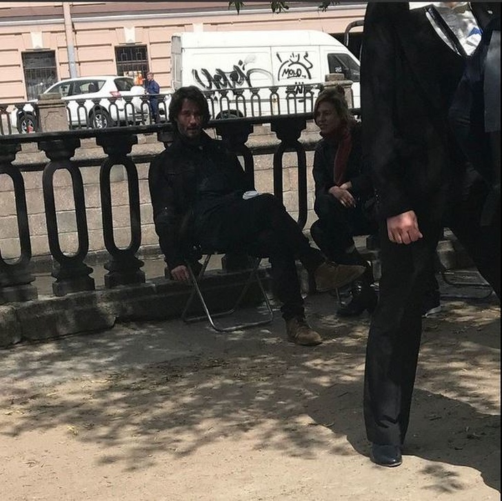 Keanu Reeves in Saint Petersburg on the set of Siberia