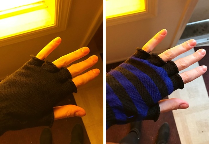 “This window filters out the exact wavelength of light that my gloves reflect.”