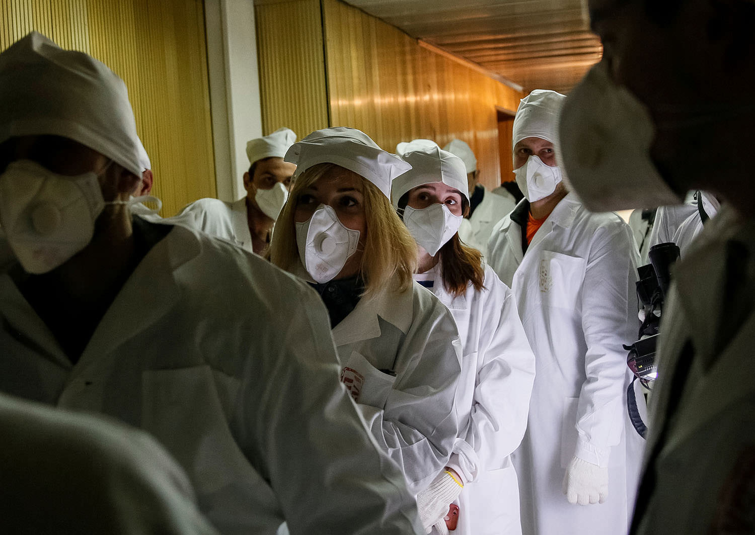 32 years after chernobyl disaster doctors in the hallway of the third reactor