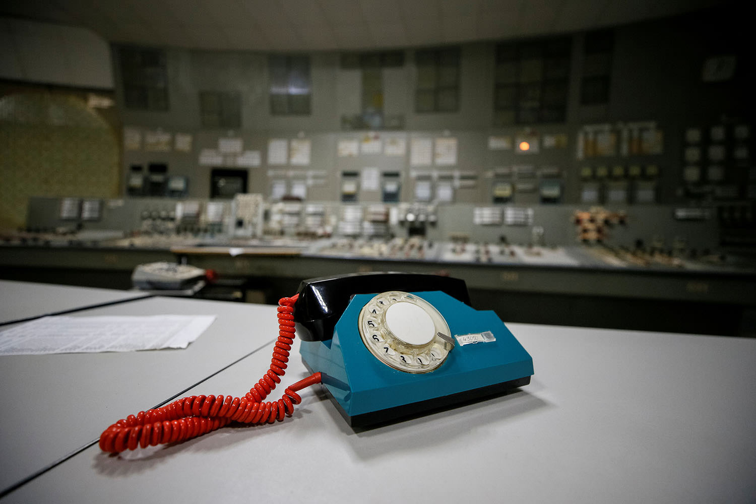 Chernobyl disaster blue phone in the control room