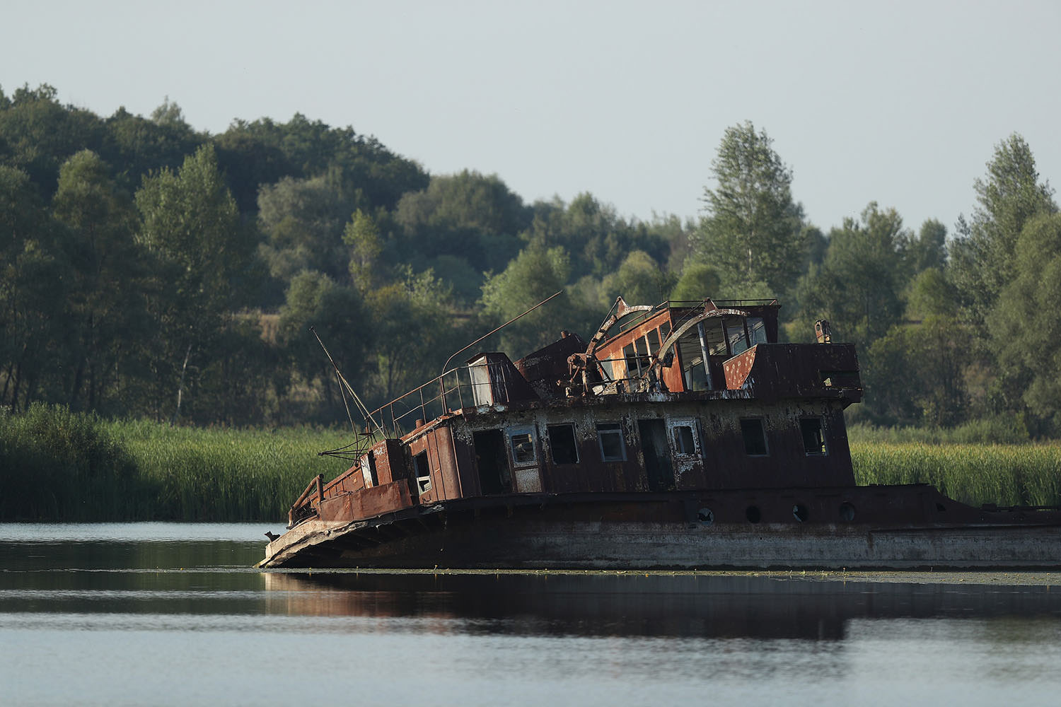 Chernobyl barge that sand from the disaster's explosions