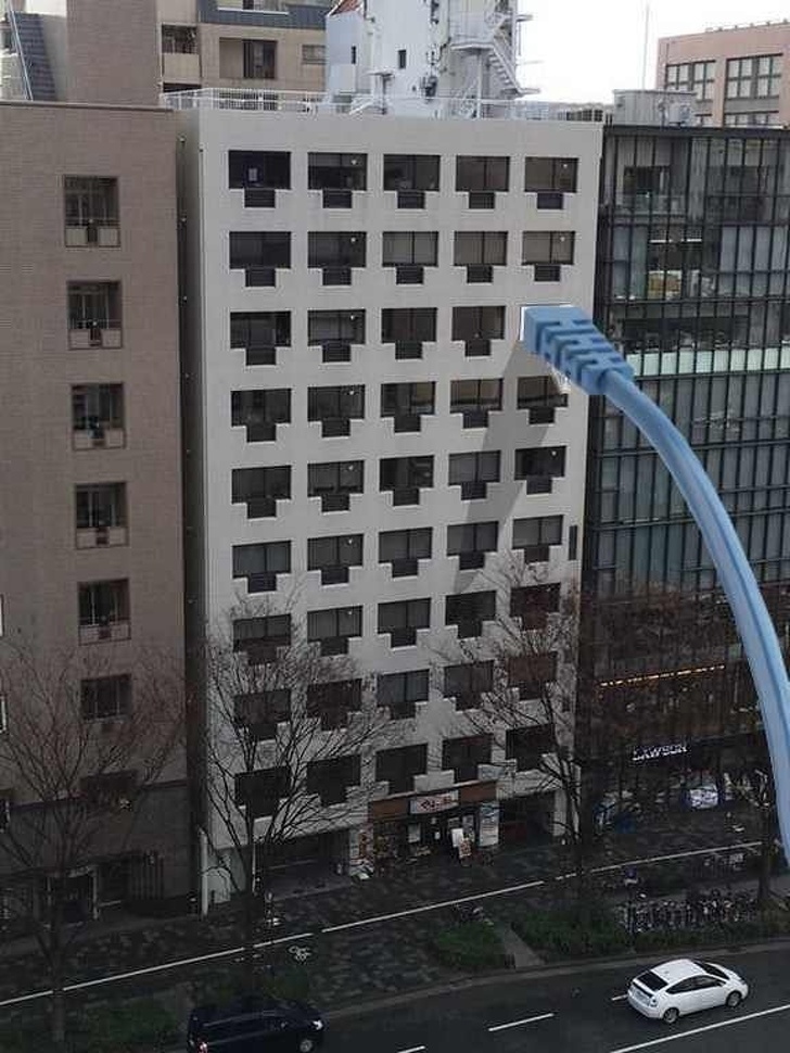 It looks like a building but these are just Ethernet ports.