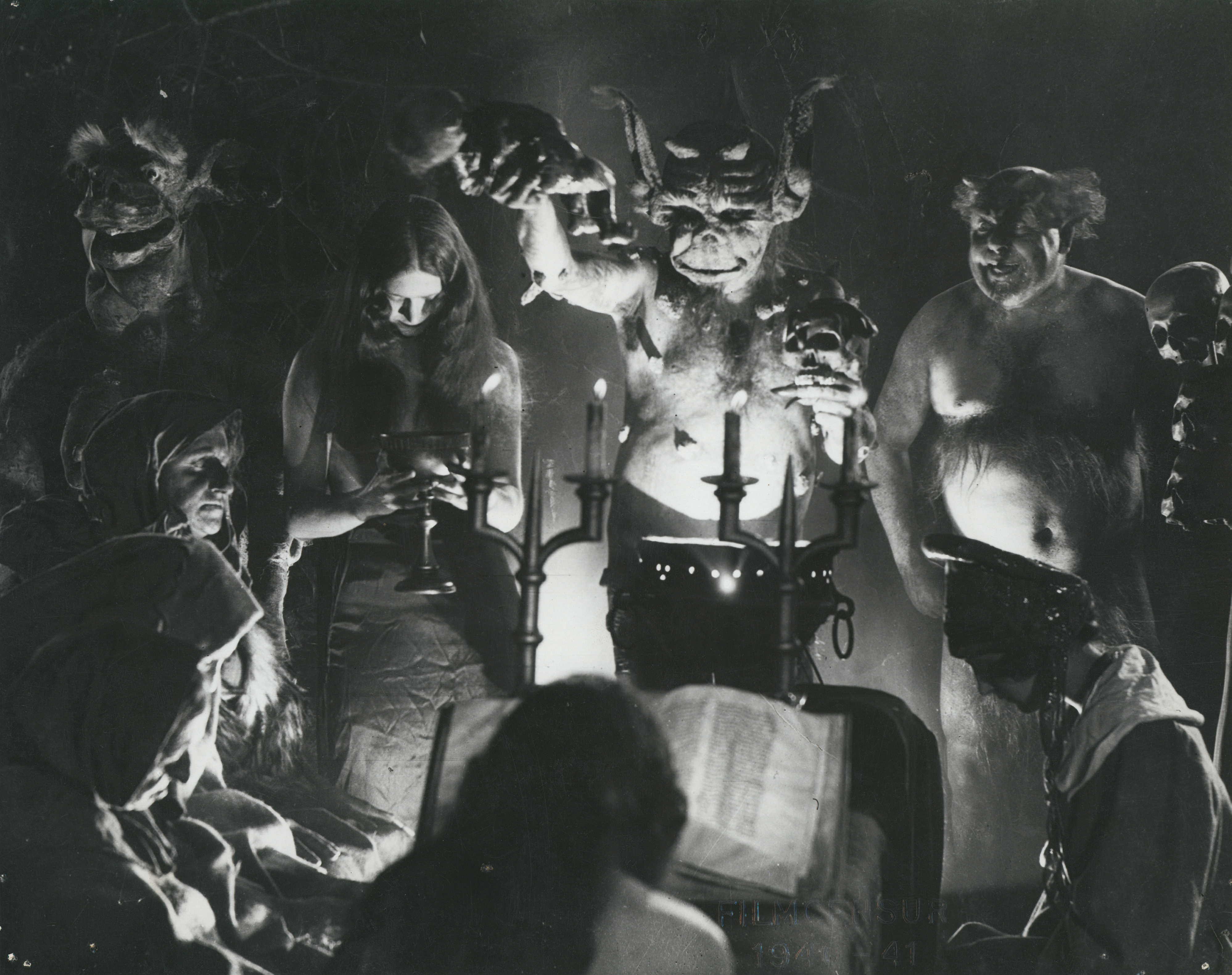 A promotional picture for the film "Häxan: Witchcraft Through the Ages", which was a 1922 Swedish-Danish silent film.
