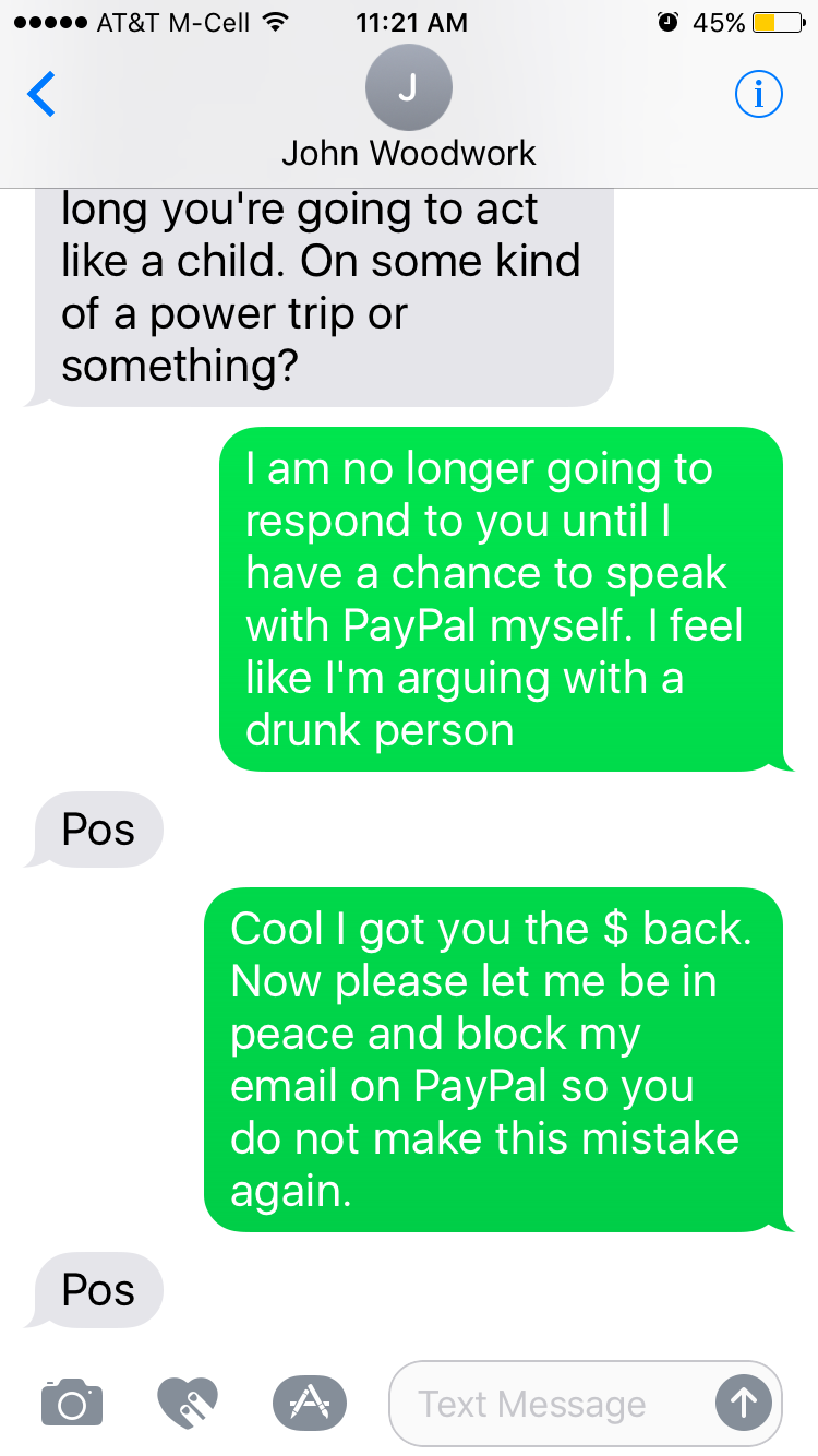 Old boss making a fool of himself over paying the wrong person