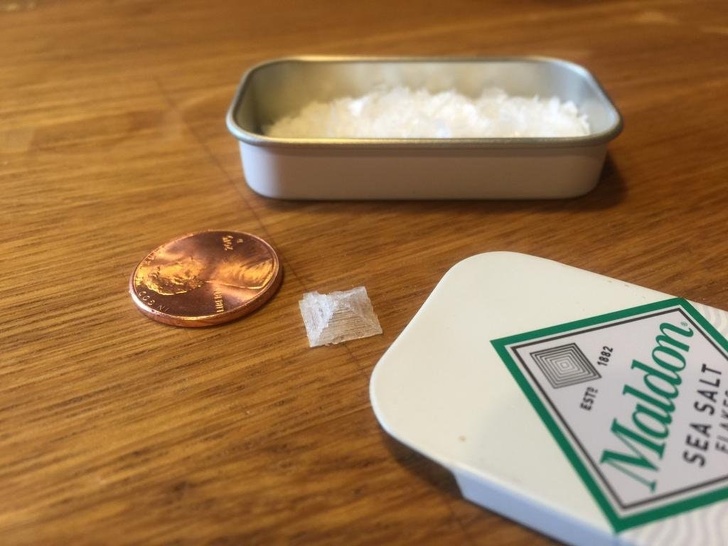 “I found this massive salt crystal in a tin that matches the company’s logo.”