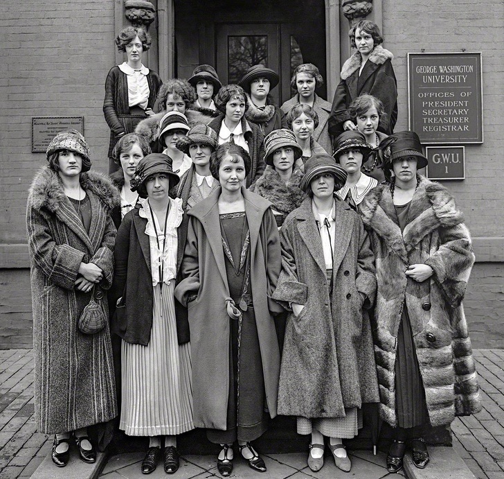 A group of women at George Washington University, Washington, D.C., circa 1924